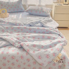 여름거즈이불 4중거즈이불 4중거즈블랭킷 거즈이불 4중거즈앞치마 모달와플블랭킷 모던하우스키즈냉감이불 인견블랭킷 4중요루거즈원단양면 모달담요 요루블랭킷 거즈면이불 3중거즈면이불, 1개, 브리즈 미스트 블루
