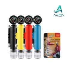 알파 휴대용 멀티에어펌프5PCS 공류자전거 압력게이지측정, 엘로우