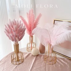 드라이플라워 꽃다발 인테리어 장식 북유럽 감성 소품, 드라이 플라워 패키지 핑크 토끼풀 50-60지(병없음)