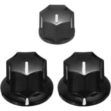 메카닉시티 기타 이펙트 페달 노브 세트 5/8인치 13/32인치 플라스틱 황동 인서트 일렉트릭 기타 노브 앰프 기타 베이스 볼륨 컨트롤 흰색, Black