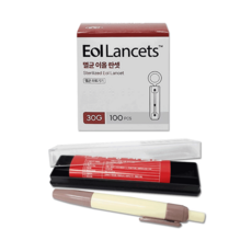 DE PVC 무통사혈기 + 에이치엘비 멸균 이올란셋 30G 100개입 체했을때손따기 채혈기 사혈침 채혈침 당뇨침, 1개