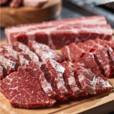 [실속 구성] 구이용 소고기 모둠 갈비살 부채살 업진살 우삼겹 모듬 한판세트 800g, 1세트