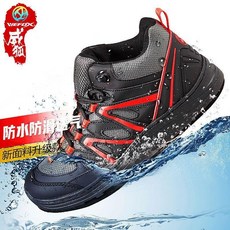 潮酷戶外磯釣鞋 WEFOX威狐磯釣鞋 毛氈底帶鋼釘 戶外釣魚釘鞋 防滑 防水 透氣 登礁靴 專業釣魚鞋 磯釣鞋 海釣鞋, 1025/黑紅 全防水,44