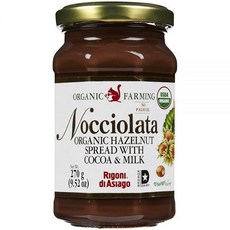 Nocciolata 유기농 헤이즐넛 스프레드 269.9g(9.5온스), Nocciolata 유기농 헤이즐넛 스프레드, 269., 1개, 270g
