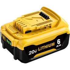 20볼트 6.0암페어시 리튬이온 배터리 교체용 Dewalt 20V MAX 6.0Ah 공구 및 충전기와 호환 가능 1개팩, 20볼트 6.0암페어시 리튬이온 배터리 교체용 Dewa