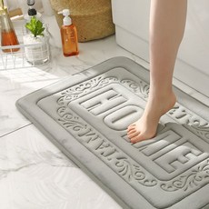 욕실 발매트 물흡수 미끄럼방지 home 호텔 감성 극세사 논슬립 매트, 그레이