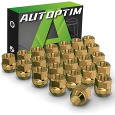 M14x1.5 OEM 휠 너트2012-2022 램 1500 교체용 1999-2022 쉐보레 실버라도 2012-2022 서버번 GMC 시에라 검정색 24개 7/8인치 육각 폐쇄형, Length: 28.7 mm / Width: 27 mm, 24 Pcs, Zinc Gold