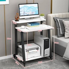 원룸 조립식 초등 컴퓨터 좁은방 데스크 책상 소형 나무 학생 교육 컴퓨터책상 초등학교, 1개, 6. 블랙+화이트 74cm