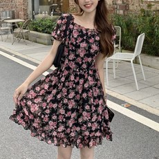 베르슈어 프렌치 빈티지 플라워 미니 원피스