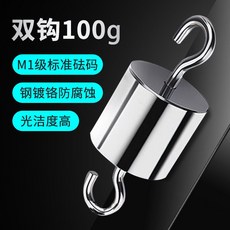 표준 분동 평형추 중량 후크 고리형 스틸 검교정, 더블 훅 타입 100g (M1 클래스)