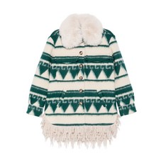 아바아도르 페이크 퍼 프린지 코트