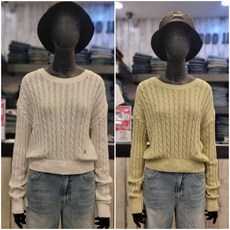 [버커루] 여성 크롭 케이블 니트 (B241KT520P)