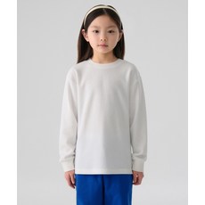 무신사 스탠다드 MUSINSA STANDARD KIDS 와플 릴렉스드 크루 넥 긴소매 긴팔 티셔츠 [아이보리] MKETL3Z03-IV 401351