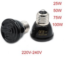 발열전구 온열 열등 미니 반려동물 파충류 적외선 세라믹 난방 램프 220V 열 방출기 전구 25W 50W 75W 100W, 3Pcs 75W