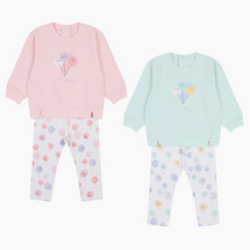 압소바 카토 상하 A2113005 / 부드럽고 신축성 좋은 면소재로 화사한 컬러와 풍선패턴의 봄 상하복