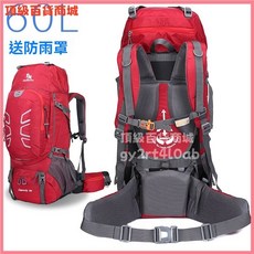 戶外登山包雙肩男女60L陞露營徒步旅行背包超輕大容量防潑水背囊登山攻頂包, 綠色,寬32cm  厚26cm  75cm