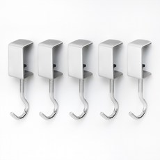 앙플러스 다용도 무타공 책상 가방 걸이, 5개, 클래식실버