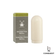 【CONQUEST】德國 MUHLE 刮鬍皂棒 鬍皂條 刮鬍泡 攜帶式輕巧方便 柑橘/檀香/雪松葡萄柚, 1個, 蘆薈 - 補充棒(綠色), 37g
