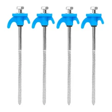 10/2Pcs 육각 소켓 스테이크가있는 의무 나선형 나사 접지 앵커 캠핑 스테이크 텐트 접지 네일 헤비 듀티, 03 Blue - 4pcs