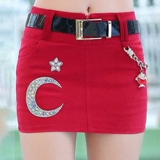 여성용 슬림핏 큐빅 미니스커트 Women's short skirt