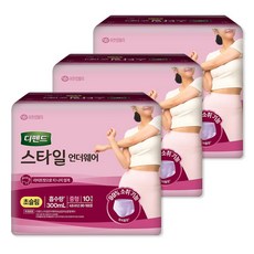 유한킴벌리디펜드 스타일 언더웨어 라이트핏 여성 초슬림 중형 10매 3팩, 10개입, 3세트