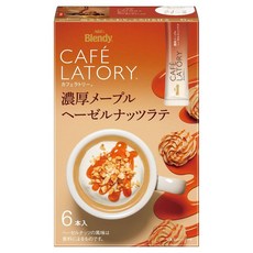 AGF Blendy Cafe Latory濃郁楓榛果拿鐵沖泡粉, 1盒, 6條, 10.6g