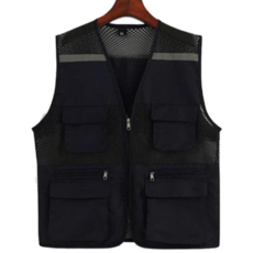 남성 공용 매쉬 포켓 반사 조끼 레저 작업 안전 남자 다포켓 주머니 다용도 작업복 낚시ehaoao54!#