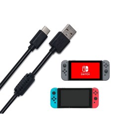 【GS 3C】任天堂 NS Switch OLED Type C 充電線 快速充電 180cm 加長型 加粗線材, 1.8m-黑, 1個