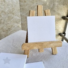 소형 화판 미술 그림 연습 도구 10x10cm 면천 원목 이젤 받침대 포함, 상세페이지 참조