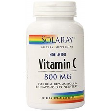 SOLARAY 非酸性維他命C素食膠囊 800mg, 1個, 90 件