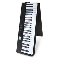 【KONIX】88鍵摺疊式電子鋼琴 Midistorm 2024版 LED智慧燈光學習 可攜式電子琴 摺疊數位鋼琴 MIDI鍵盤魔光琴, 黑色