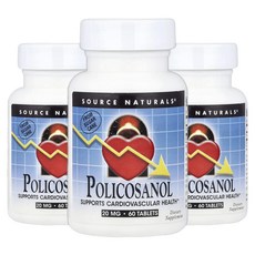 1+1+1 소스내추럴스 폴리코사놀 20mg 60정 policosanol LDL HDL, 3개