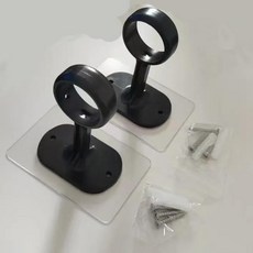 스티커형 커튼봉 홀더 드릴 필요 브래킷 천장 장착형 봉 걸이 창문 욕실용, 1개, 1. 2pcs