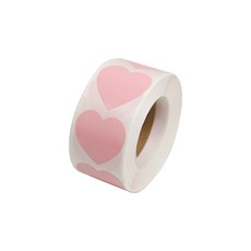 디어플레이스 컬러 롤스티커 500매 2.5cm, 1롤, #17.하트_라이트핑크