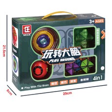 兒童益智玩具 魔方 魔豆六件套解壓訓練六麵迷宮玩具 禮盒, 696-42A玩轉大腦, 1個