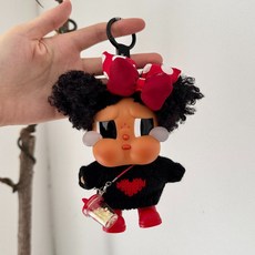 팝마트 크라이베이비 휴가 일기 인형옷 니트 방울 목돌이 스웨터 펜던트 토끼인형 신발 머리핀2개 세트 인형의상 인형액세서리, 아기가 없어요, 9 블랙 4피스 세트(머리장식+스웨터+펜던트+신발)