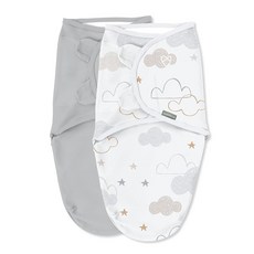 SwaddleMe by Ingenuity 오리지널 스와들 이지 체인지 포, Space & Clouds 2-pack