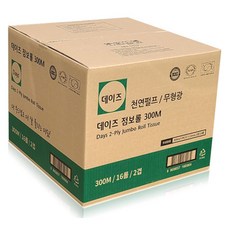 데이즈 2겹 천연펄프 점보롤 화장지 300m 업소용휴지, 1개, 16롤