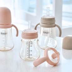 에디슨 PPSU 빨대컵, 340ml, 1개, [베이지]