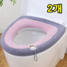 도톰한 쿠션 변기커버, 2개, 핑크
