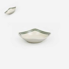 팔땨 그린색 포인트 업소용 신사각 접시 찬기 반찬접시 식당용접시 찬기그릇