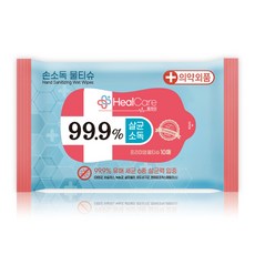 소확행몰 헬케어 프리미엄 손소독티슈 휴대용 소독용 물티슈 10매 손세정제, 1개