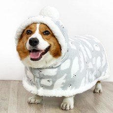 柯基狗狗衣服 鞦鼕季加厚加絨保暖寵物用品, 1個, 淺灰小熊,S 20斤內