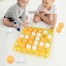 乒乓球五子棋遊戲組，含紅白球及紅色棋盤，親子互動桌遊首選, 黃色底盤（蛋盤30球15黃15白）, 1套