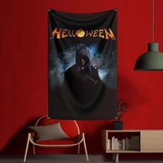 헤비 록 밴드 플래그 폴리 에스터 디지털 인쇄 배너 침실 벽 예술 야외 태피스트리 장식, 1개, 1. KK1062