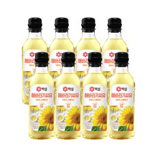 CJ 백설 해바라기씨유, 500ml, 8개