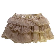 베이지 쉬폰 3단 캉캉 숏치마