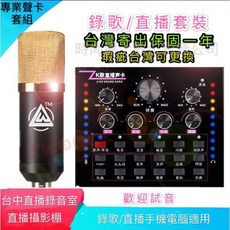 K歌套組：中振膜電容麥克風聲卡套裝，手機電腦直播錄音適用, 1個