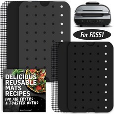 [ 945736 ] 닌자 FG551 푸디 스마트 XL 6-in-1 실내 그릴 에어프라이어용 재사용 가능한 라이너 액세서리 크리스퍼 바스켓 바닥 플레이트 논스틱 시트 양피지 교체