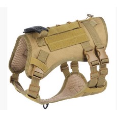 新款跨境大狗戰術背心 戶外防潑水狗胸揹帶中大型犬戰術胸背, 1個, 卡其